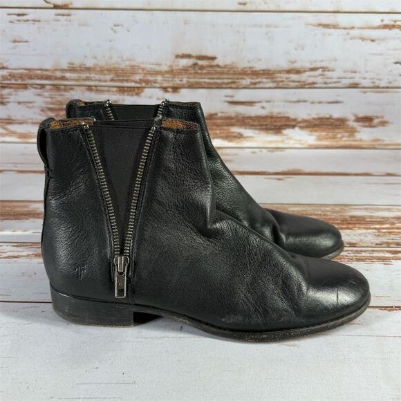 Frye Carly Chelsea Women's Black Leather Ankle Boots Size 8.5 - Picture 6 of 9
